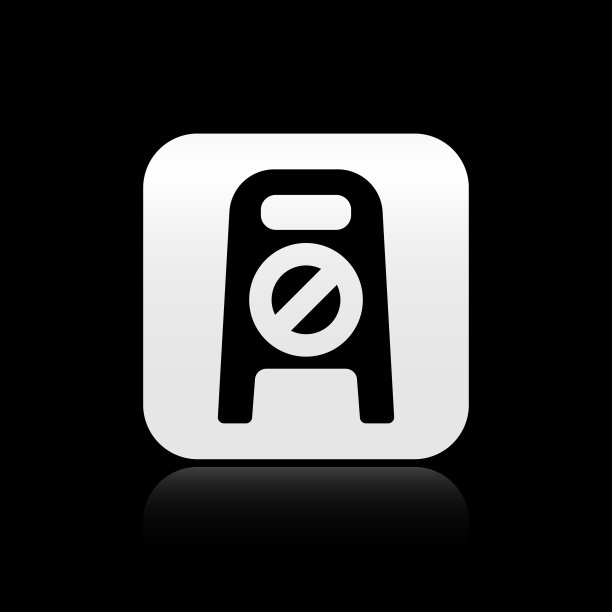 黑色湿地板和正在清洁的图标图片下载