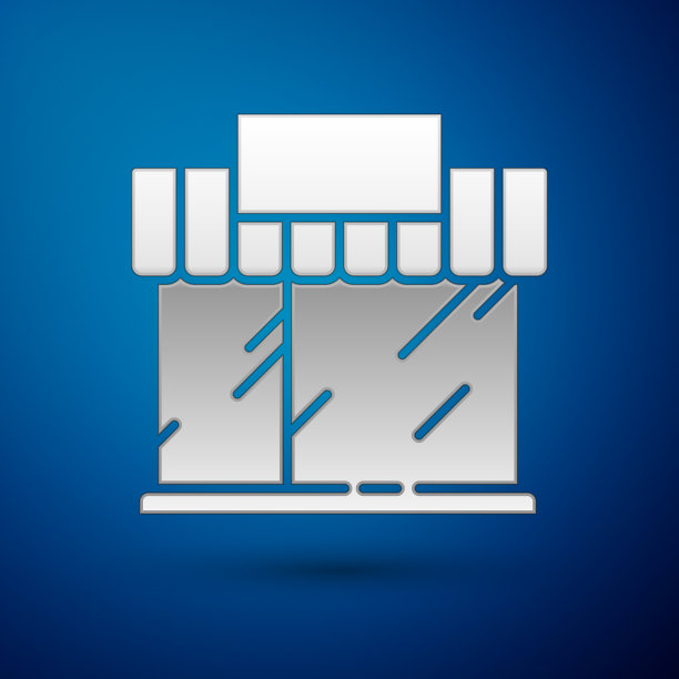 银色购物大楼或市场商店图标图片下载