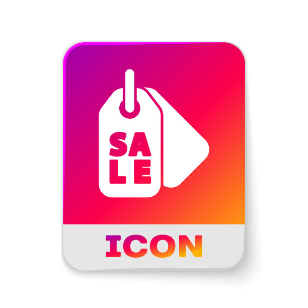 白色价格标签上刻有销售图标图片下载