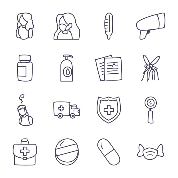 医用线样式图标集设计图片下载