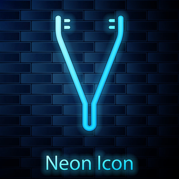 发光的霓虹灯医疗镊子图标隔离图片下载