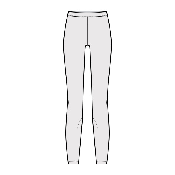 Leggins技术时尚插画与弹性腰带。平底运动训练修身裤，休闲针织裤图片下载