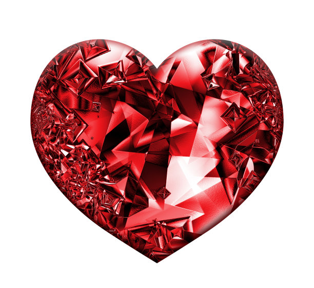 红心形红宝石宝石图片下载