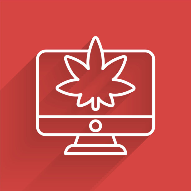 电脑显示器和医用大麻的白线图片下载