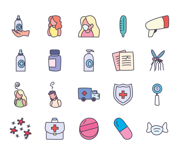 医疗填充风格图标集设计图片下载