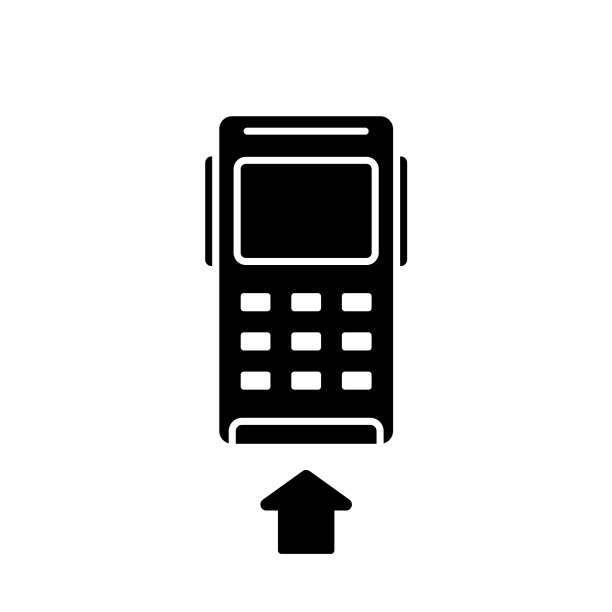 信用卡终端轮廓剪影图片下载
