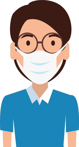 男子使用面罩与眼镜隔离图标图片下载