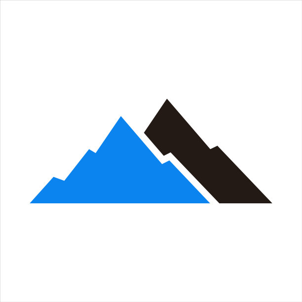 抽象山平面矢量图标图片下载