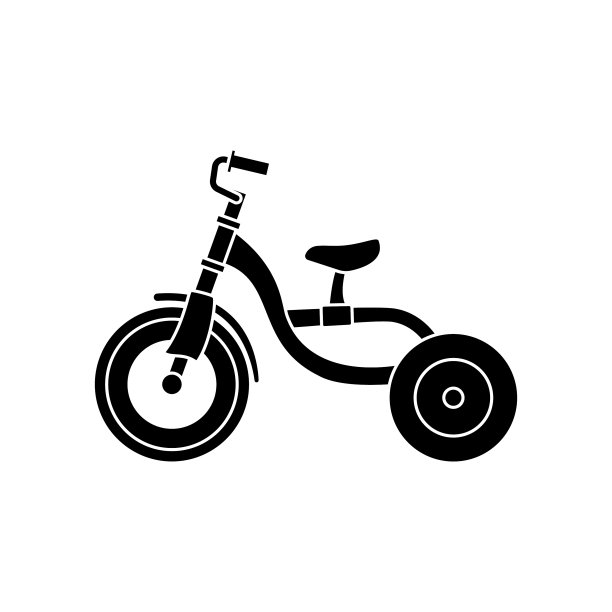 儿童骑着白色的三轮交通工具图片下载