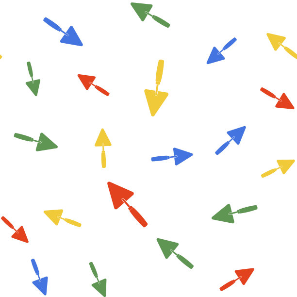 彩色抹刀图标隔离无缝模式在白色背景。向量图片下载