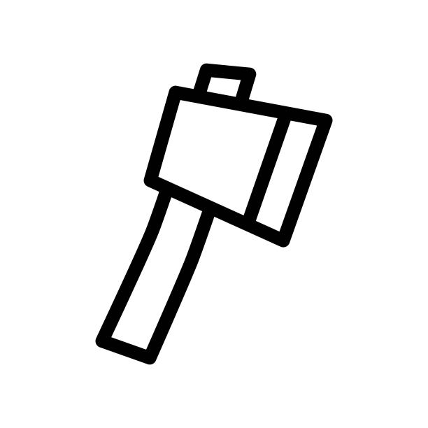 Ax图标插图在线条设计风格。孵出的象征。图片下载