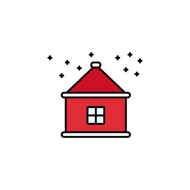 家，雪，圣诞线图标。新年元素，圣诞插画。优质的图形设计图标。可以用于网页，logo，手机应用，UI, UX图片下载