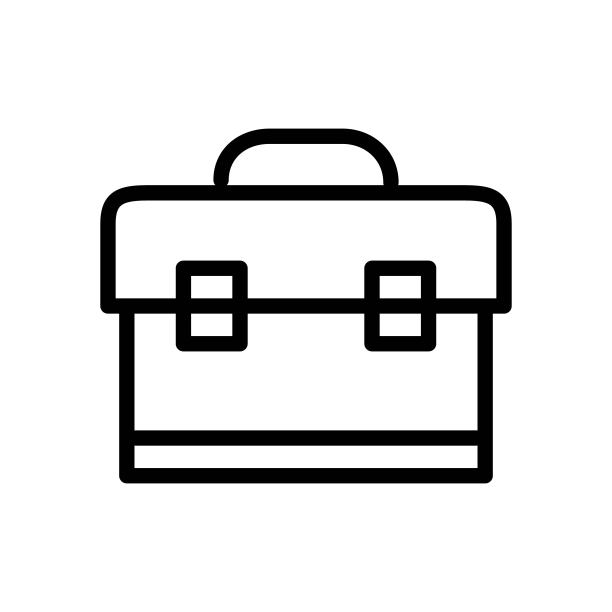 公文包线图标插图孤立的白色背景。业务包的迹象。图片下载