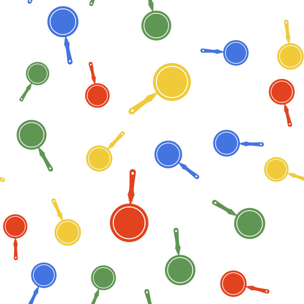 颜色煎锅图标孤立无缝模式上的白色背景。向量图片下载