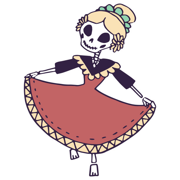 死去的女孩在白色孤立的背景下跳舞图片下载