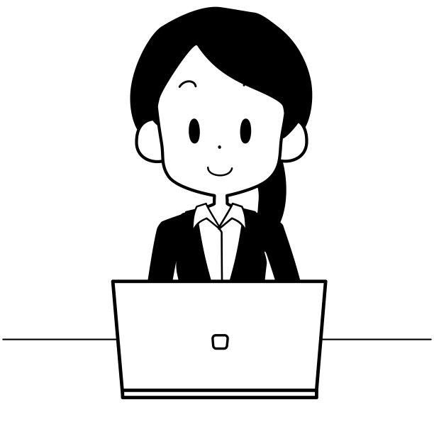 一个微笑着操作笔记本电脑的女商人图片下载