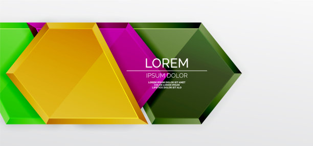 金属光泽闪亮的几何形状与3d效果图片下载