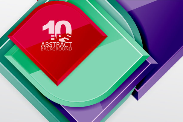 光滑的玻璃方块与圆形元素几何图片下载