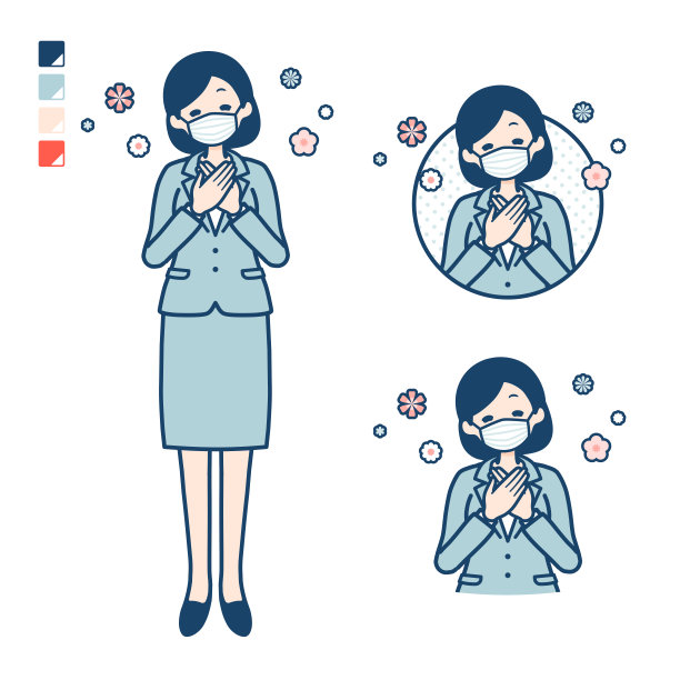 简单套装的商务女性面膜疗愈图片下载