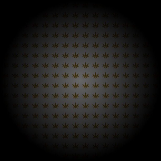 大麻图案，金色中心，浅黑色图片下载