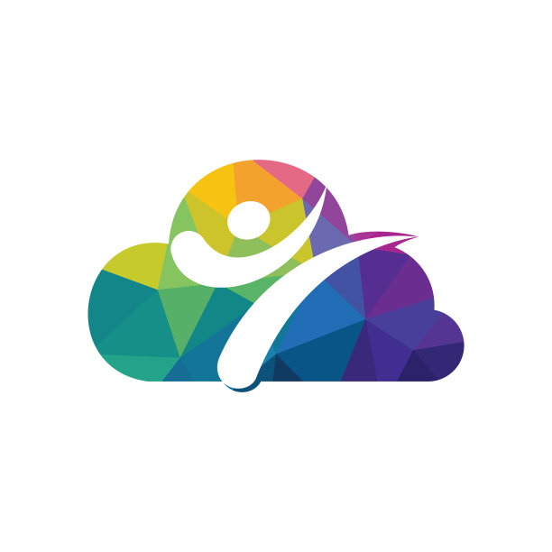 空手道运动与云标志设计图片下载