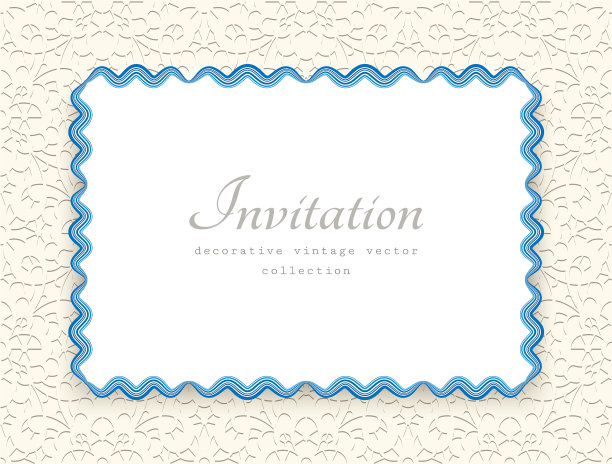 矩形框架与波浪纸边框模式图片下载