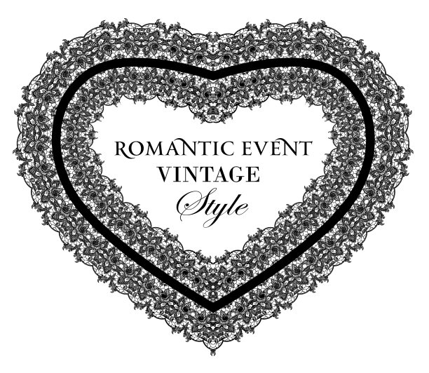 华丽的心在维多利亚风格优雅的元素图片下载