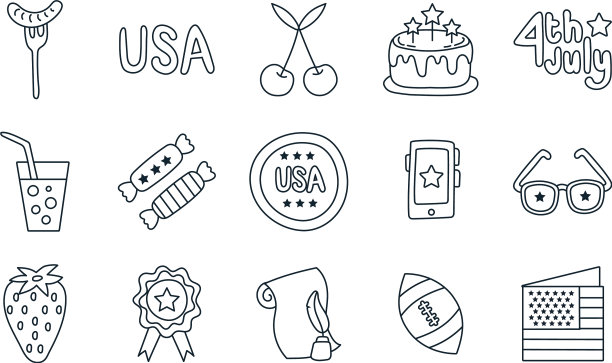 捆绑独立日美国图标图片下载