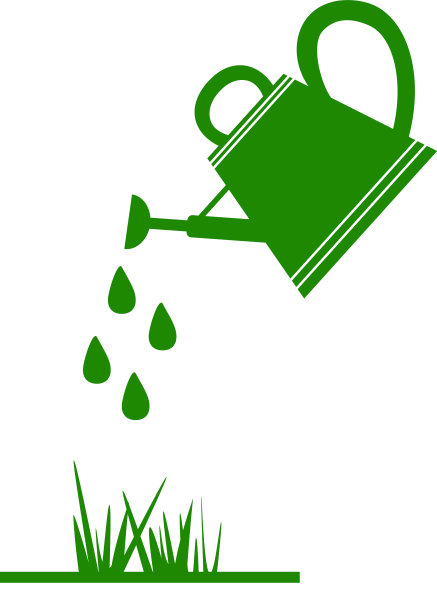 绿色喷壶与草图片下载