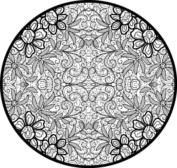 餐巾花边图形设计圆椭圆形图片下载