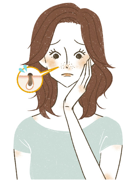 患鼻子毛孔病的女人图片下载