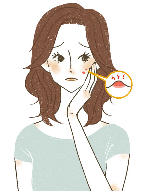 脸上长粉刺的女人图片下载