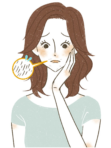 一个被讨厌的脸上毛发折磨的女人图片下载