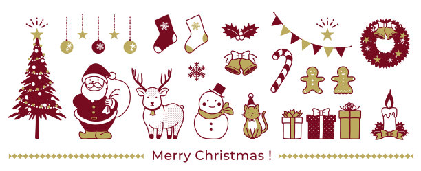 简单可爱的圣诞插画集图片下载