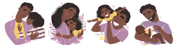 设置剪辑艺术一个快乐的微笑黑人非洲图片下载