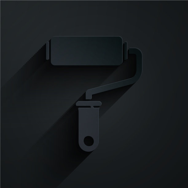 纸割漆滚筒刷图标隔离上图片下载