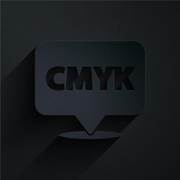 剪纸语音气泡与文本cmyk图标图片下载