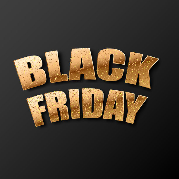 黑色星期五促销横幅海报标志金色图片下载