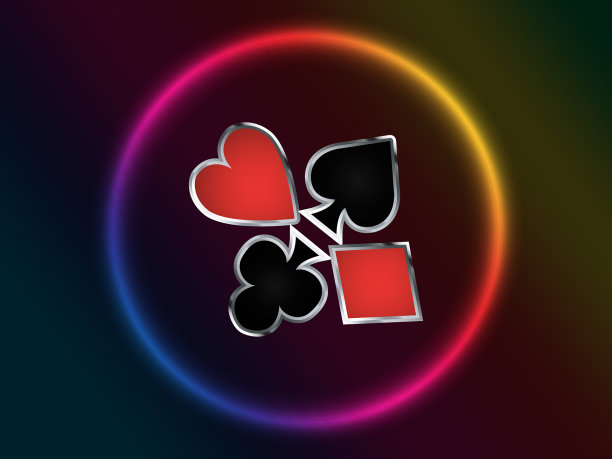 扑克套在各种颜色的背景上图片下载