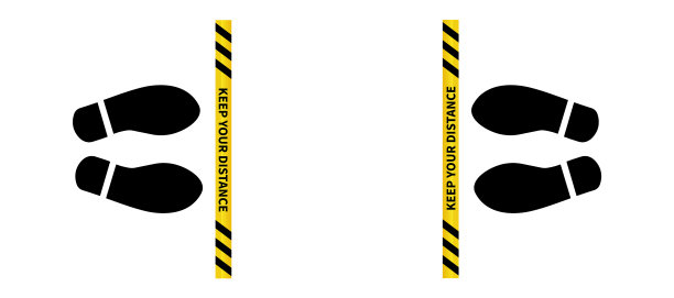 社交距离足迹标志图片下载
