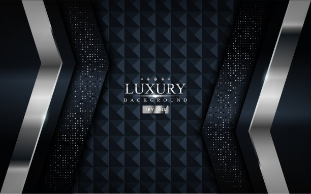 深色豪华背景设计与银色线条图片下载