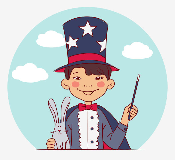 穿着狂欢节服装的可爱小孩。矢量图图片下载