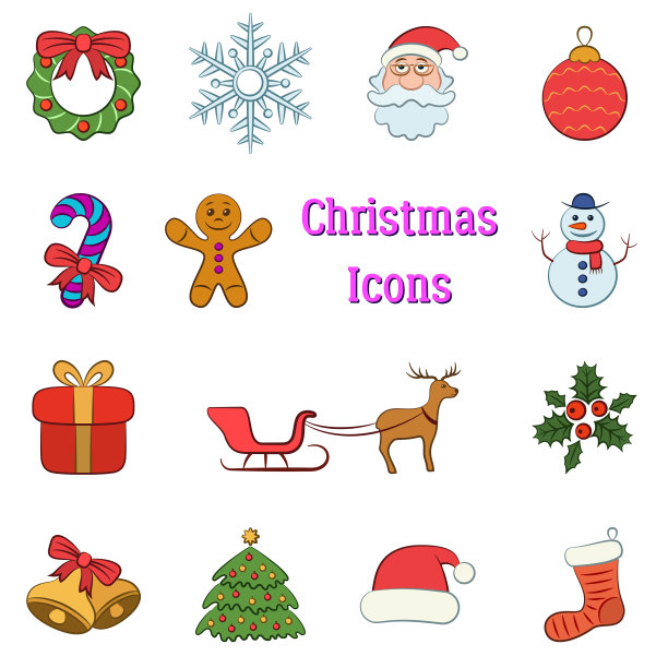 圣诞标志设置图片下载