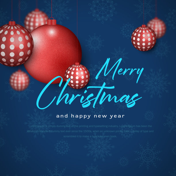 圣诞和新年快乐贺卡设计图片下载