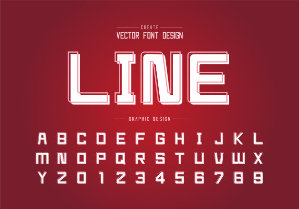 带有白色阴影和字母方块的行字体图片下载