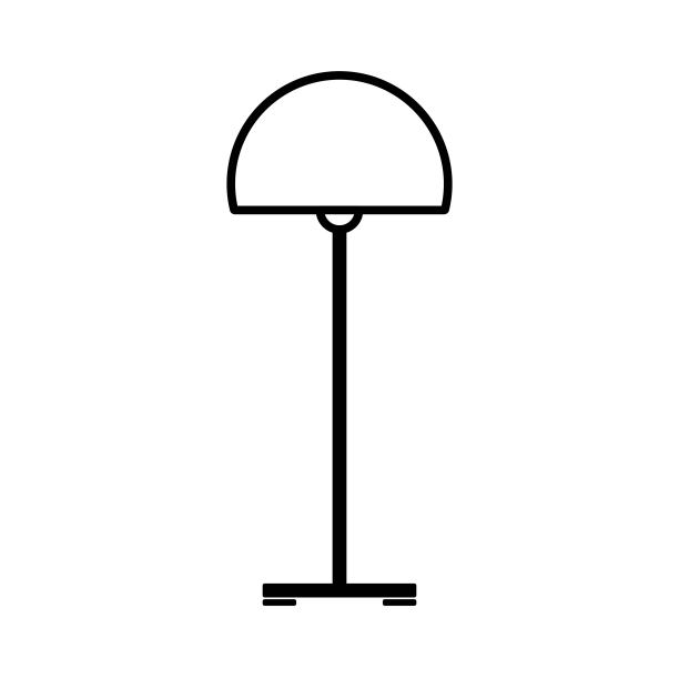 落地灯，平面设计矢量图标上的白色背景图片下载