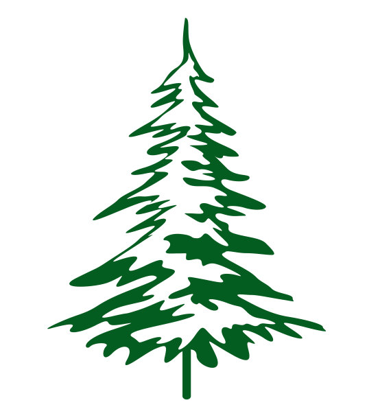 绿色圣诞树。矢量插图和图标。冬天的云杉。图片下载