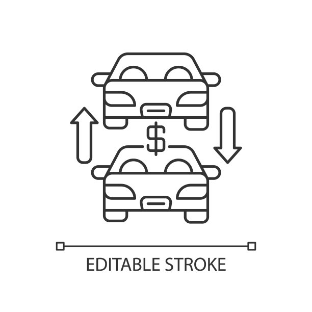 汽车贸易像素完美的线性图标图片下载