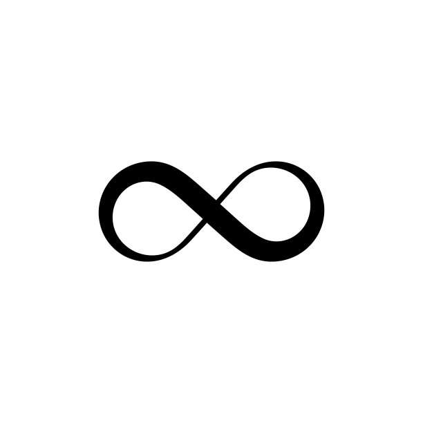 黑色无限符号孤立在白色背景上图片下载