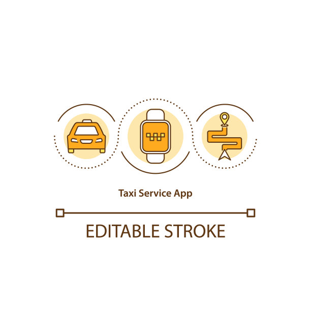 出租车服务应用程序概念图标图片下载